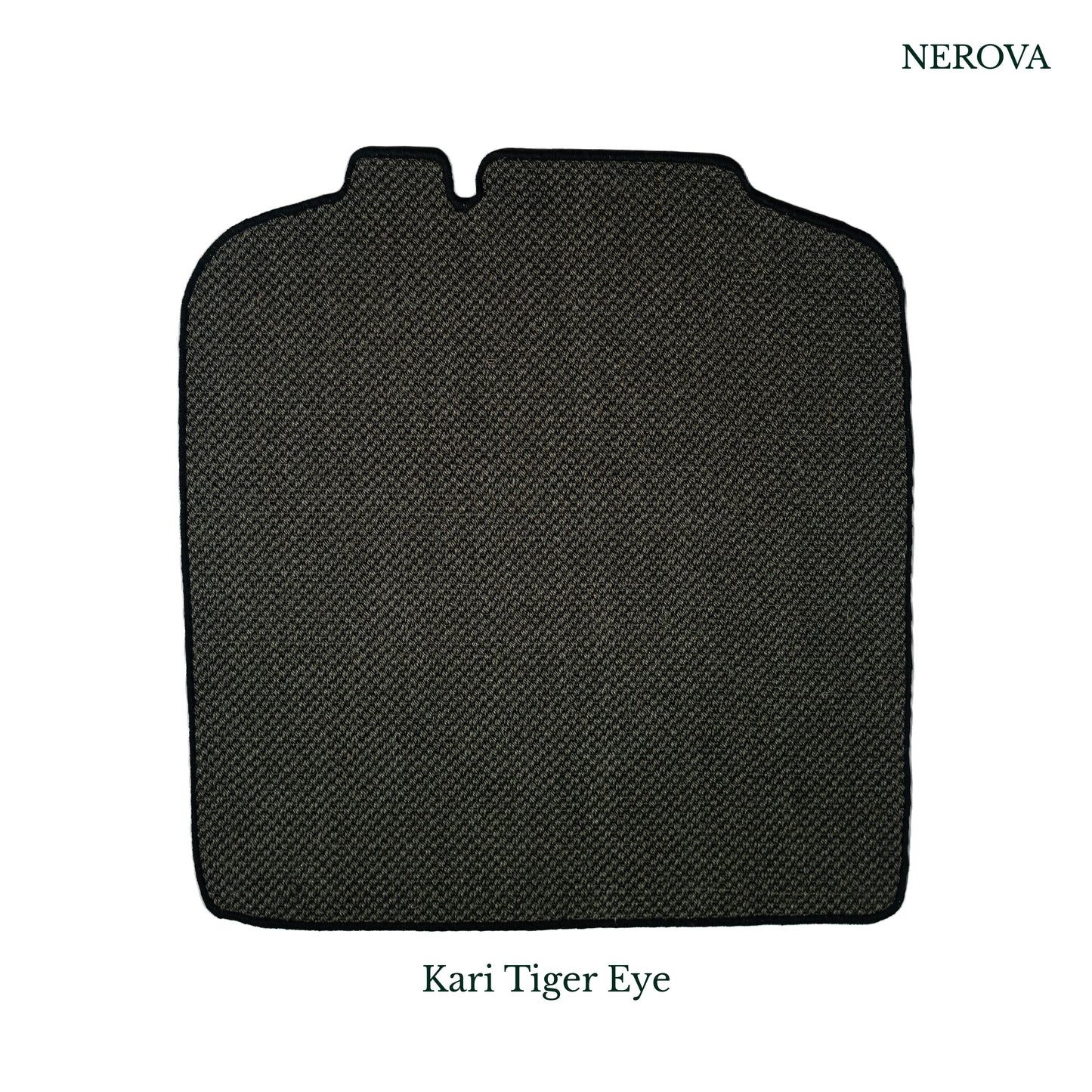 Nerova Kari Tiger Eye boot mat in car trunk — custom-fit natural sisal boot mat, charcoal, BMW X3 compatible