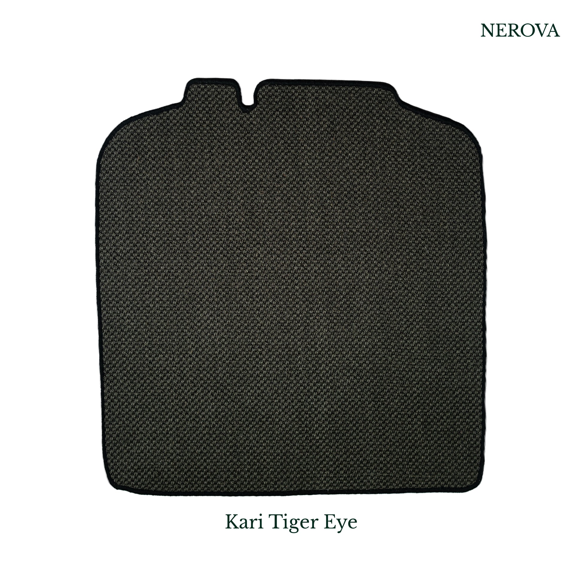 Nerova Kari Tiger Eye boot mat in car trunk — custom-fit natural sisal boot mat, charcoal, BMW X3 compatible