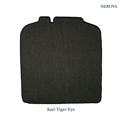 Nerova Kari Tiger Eye boot mat in car trunk — custom-fit natural sisal boot mat, charcoal, BMW X3 compatible