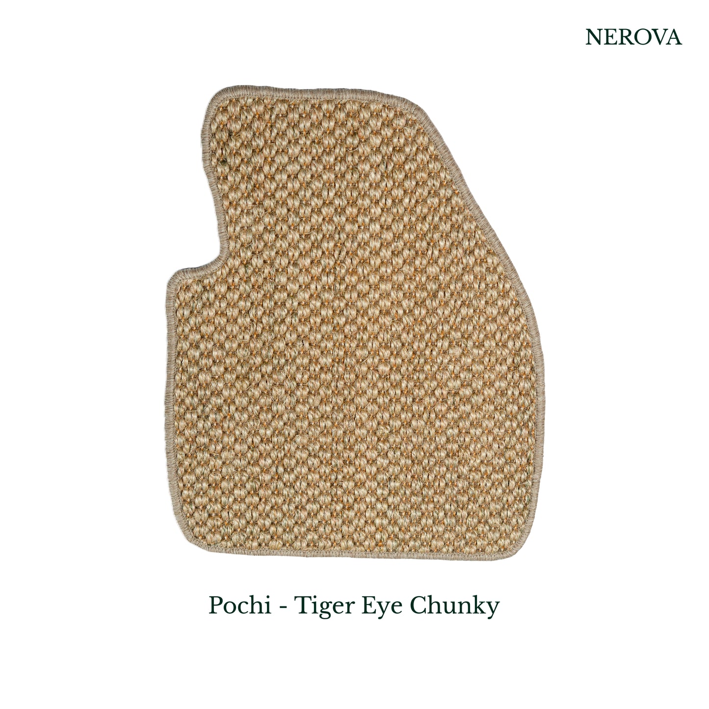 Nerova Pochi Natural chunky sisal car mat in driver footwell — natural undyed chunky weave sisal, premium car mat India