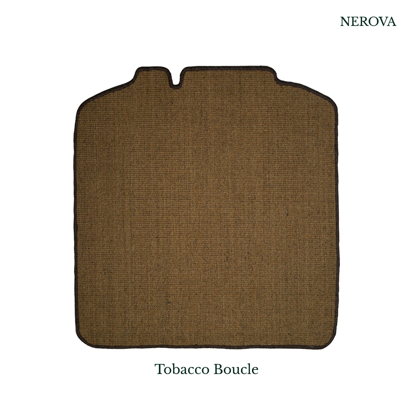 Nerova Tobacco boot mat in car trunk — warm brown natural sisal boot mat, custom-fit, premium car accessories