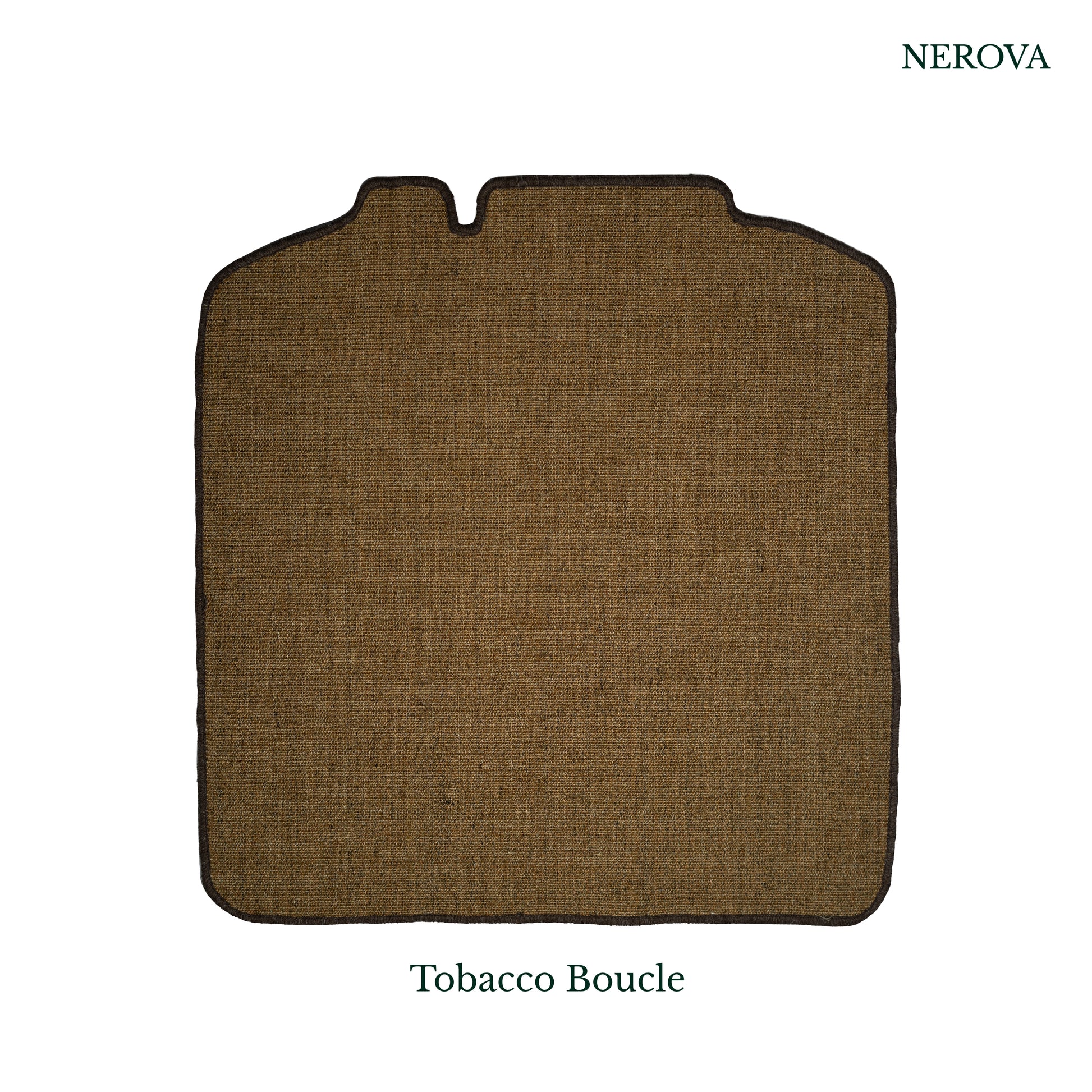 Nerova Tobacco boot mat in car trunk — warm brown natural sisal boot mat, custom-fit, premium car accessories