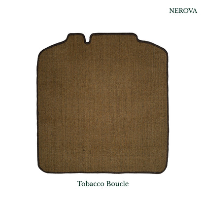 Nerova Tobacco boot mat in car trunk — warm brown natural sisal boot mat, custom-fit, premium car accessories