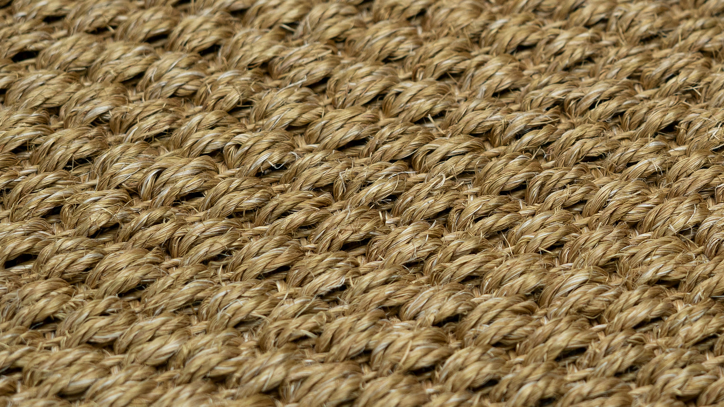 Nerova Sahara sisal texture closeup — warm sand Tiger Eye woven natural sisal fibre