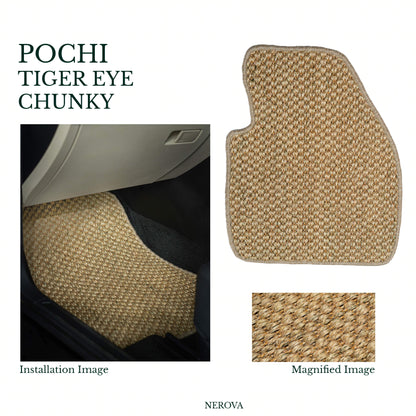 Nerova Ragnar Pochi Natural chunky sisal car mat set — product graphic, natural undyed sisal